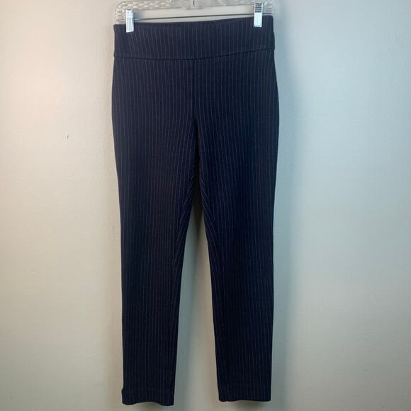 Express Pants - Express Columnist Ankle Gray Pinstripe Stretch Dress Pants Size Small